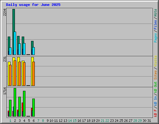 Daily usage for June 2025