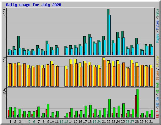 Daily usage for July 2025