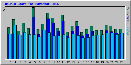 Hourly usage for November 2016