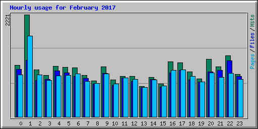 Hourly usage for February 2017