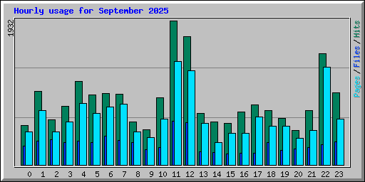 Hourly usage for September 2025