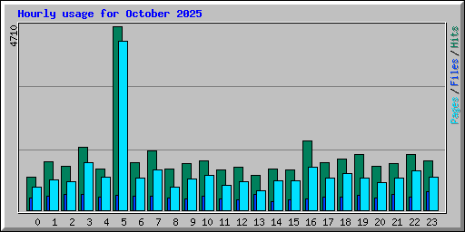 Hourly usage for October 2025