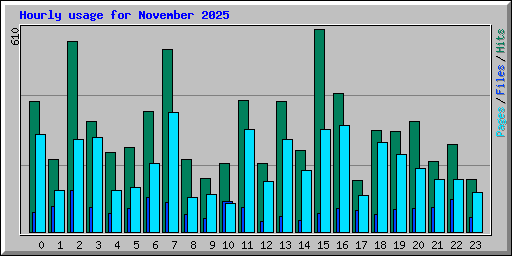 Hourly usage for November 2025